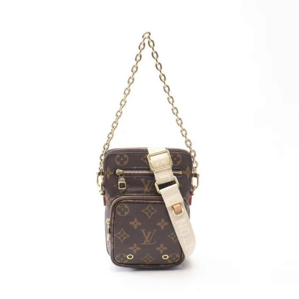 Louis Vuitton Utility Monogram Canvas Leather 2Way Crossbody Bag Brown